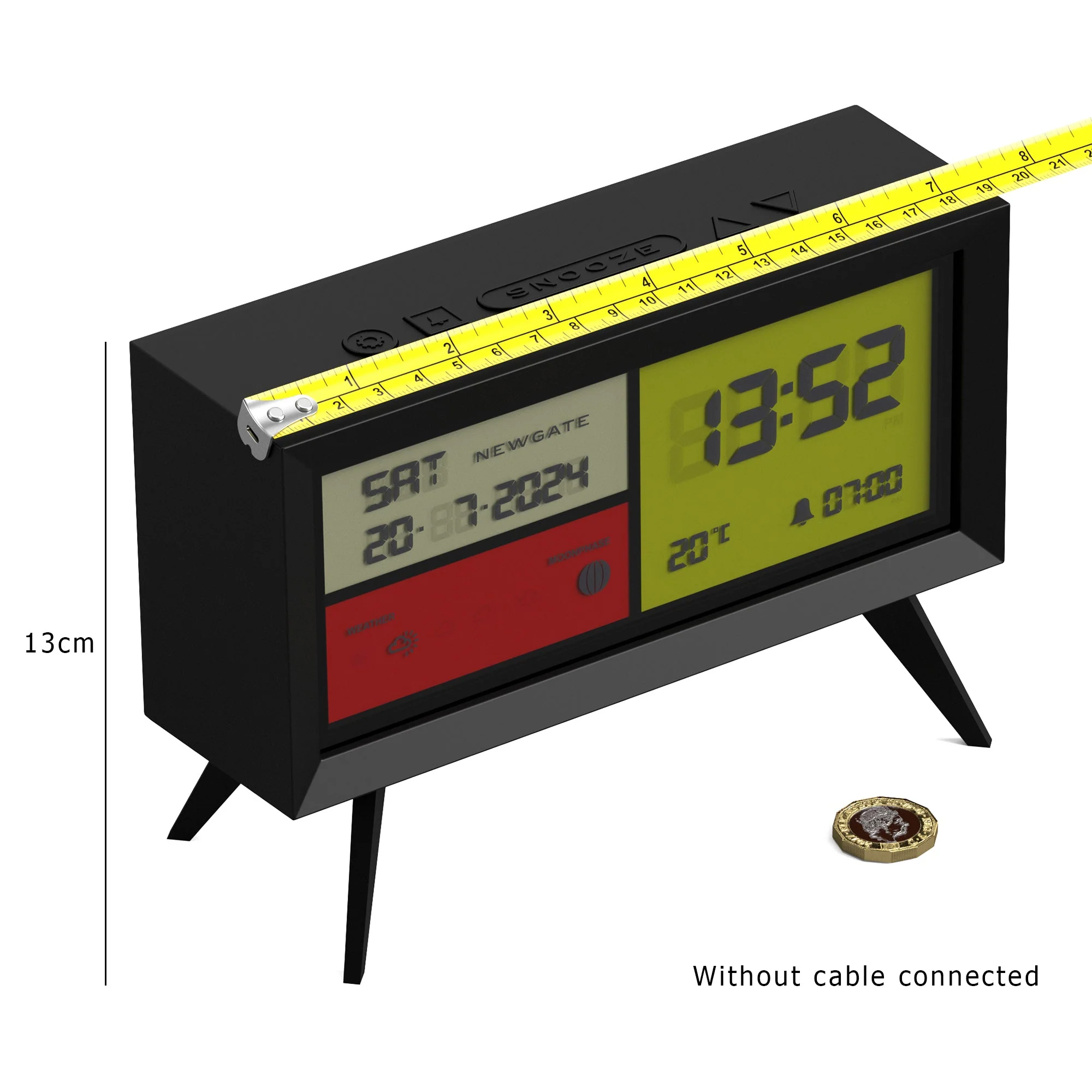 Newgate Spectronoma LCD Clock in Black - Image 9